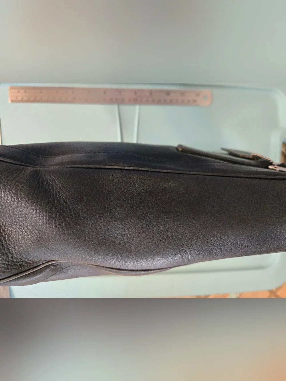 ​Vintage Coach Black Leather Bonnie Legacy Slim Tote Bag #9422
